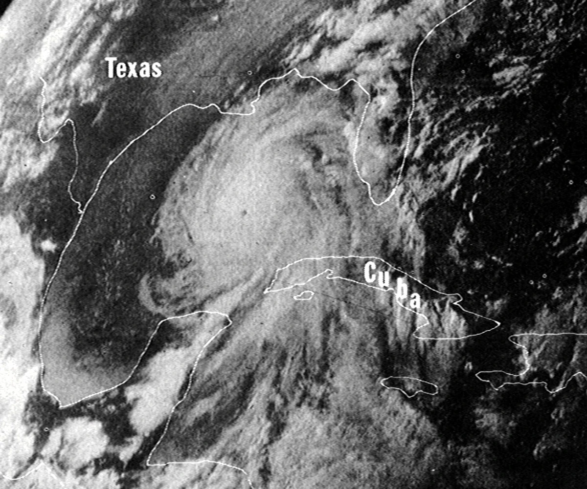 Satellite image of Camille 1969